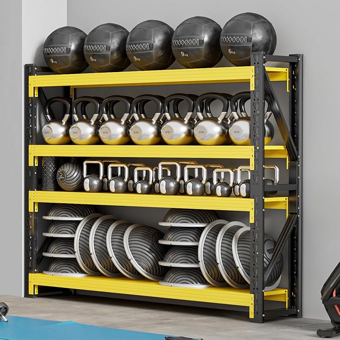 60" W Garage Shelving, 4-Tier Heavy Duty Storage Shelves Unit by Unknown