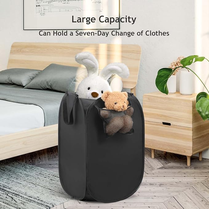 Upgraded Polyester Pop-up Laundry Hamper 2 Pack, 70L Laundry Basket - Image 9