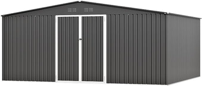 14 x 12 FT Outdoor Storage Shed, Heavy-Duty Galvanized Steel Tool Shed - Image 8