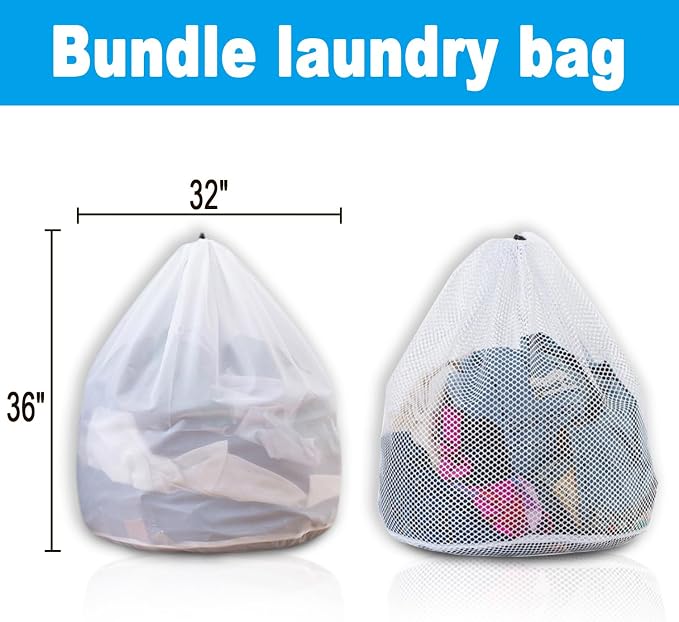 Extra Large Mesh Laundry Bags Washing Bag 6Pack Delicates Bag and Zipper - Image 5