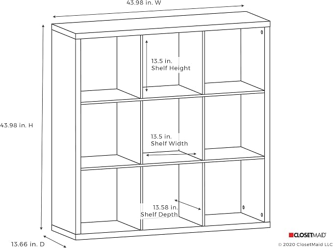ClosetMaid 9 Cube Storage Shelf Organizer Bookshelf - Image 3