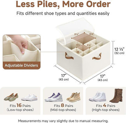 StorageWorks Shoe Organizer for Closet, Shoe Storage Cubby Containers - Image 3