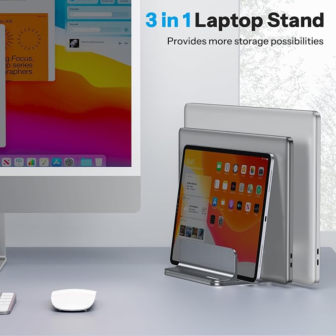 OMOTON Vertical Laptop Stand, Desktop Aluminum Mac Book Stand - Image 7