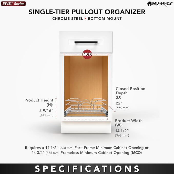 Rev-A-Shelf Kitchen Cabinet Pullout Shelf and Drawer Organizer Slide Out Pantry - Image 5