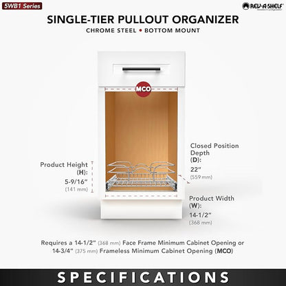 Rev-A-Shelf Kitchen Cabinet Wire Pullout Shelf and Drawer Organizer Pantry - Image 5