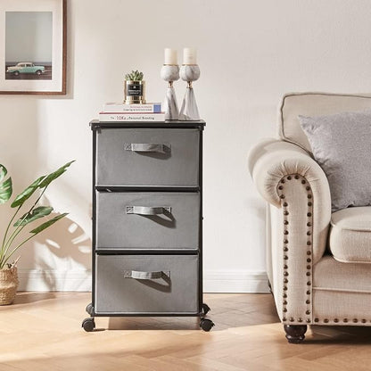 MAX Houser Dresser Tower with 3 Drawers, Chest of Drawers with with WoodTop - Image 8