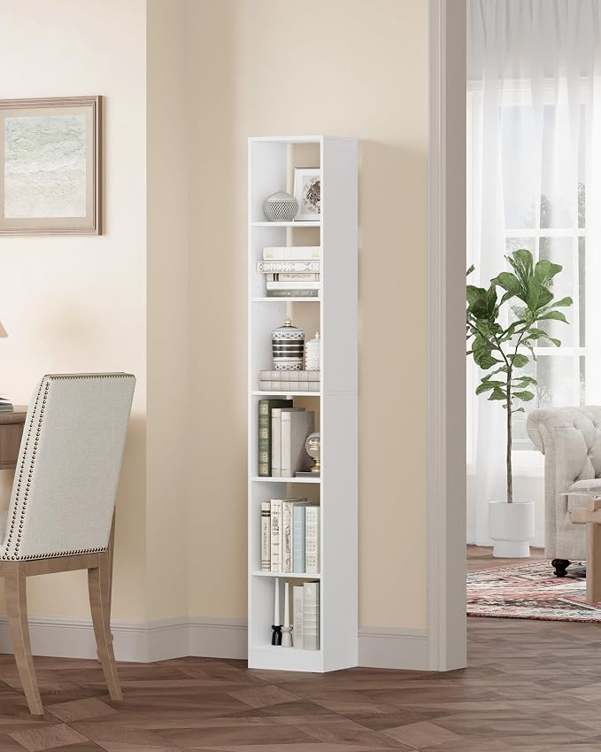 Hzuaneri Bookcase, Tall Narrow Bookshelf, Open Display Storage Shelf | Skinny - Image 3