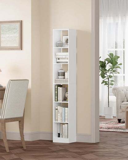 Hzuaneri Bookcase, Tall Narrow Bookshelf, Open Display Storage Shelf | Skinny - Image 3