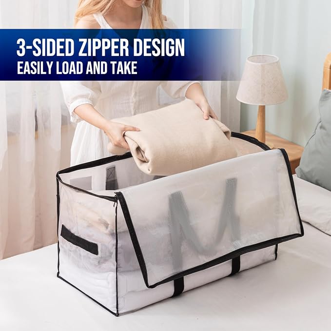 TAILI Extra Large Moving Bags, 8 Pack Clear Heavy Duty Totes - Image 6