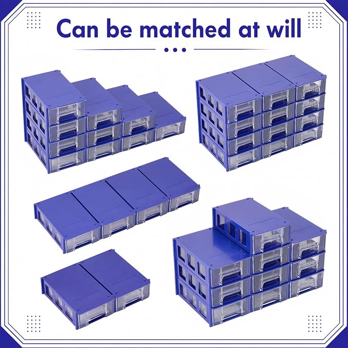 Novabright 30 Pcs Stackable Drawers Storage Plastic Drawers Small Parts Storage - Image 6