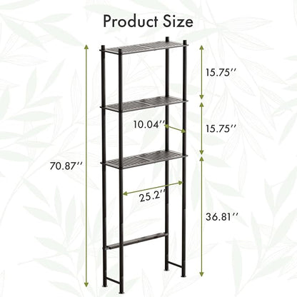 AmazerBath Bamboo Over The Toilet Storage Shelf, 3-Tier Over Toilet Bathroom - Image 2