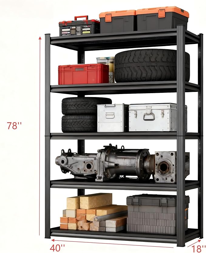 Metal Garage Shelving Unit, 5-Tier Garage Storage Shelves Heavy Duty - Image 3