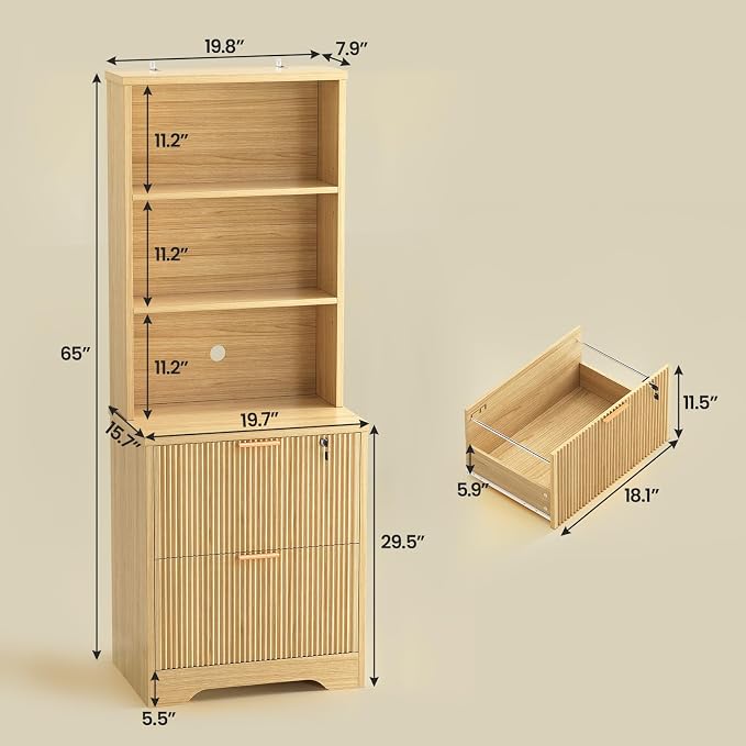 SEDETA 2 Drawer File Cabinet - Image 2