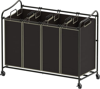 Simple Houseware 4-Bag Heavy Duty Laundry Sorter Rolling Cart by SimpleHouseware