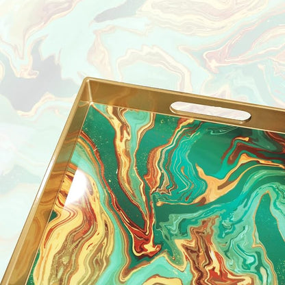 Green Marbling Decorative Tray - Image 4