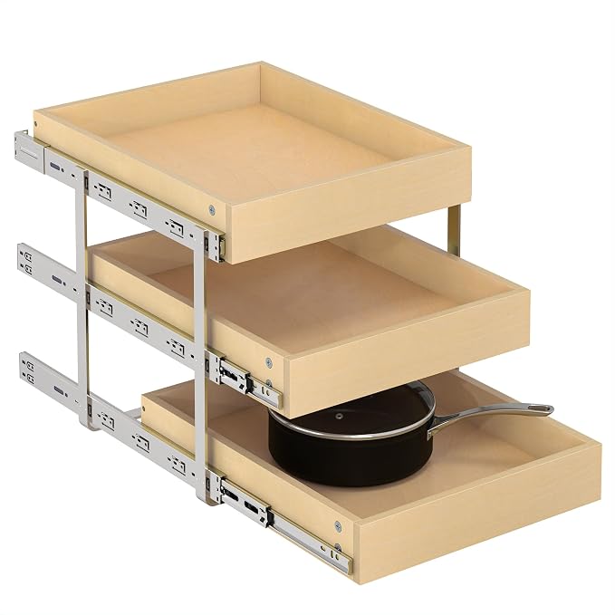 WelFurGeer 3-Tier Pull Out Cabinet Organizer by WelFurGeer
