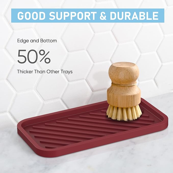 EG-SIPRO Silicone Sponge Holder, Large 10" Kitchen Sink Organizer Tray Kitchen - Image 5