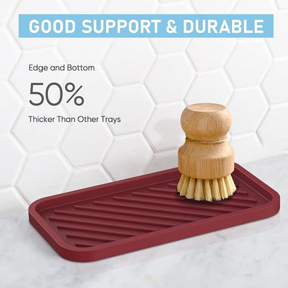 EG-SIPRO Silicone Sponge Holder, Large 10" Kitchen Sink Organizer Tray Kitchen - Image 5
