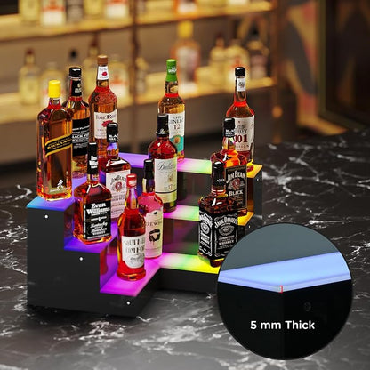 Dethan 3 Tier 20 Inch LED Lighted Liquor Bottle Display Shelf - Image 5