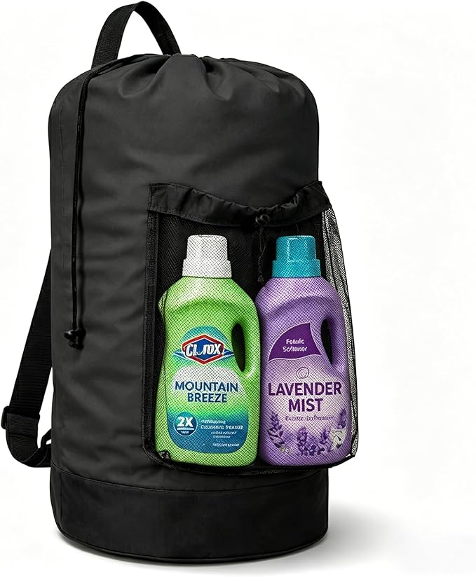 Backpack Laundry Bag Durable Polyster Laundry Backpack Bag by Unknown