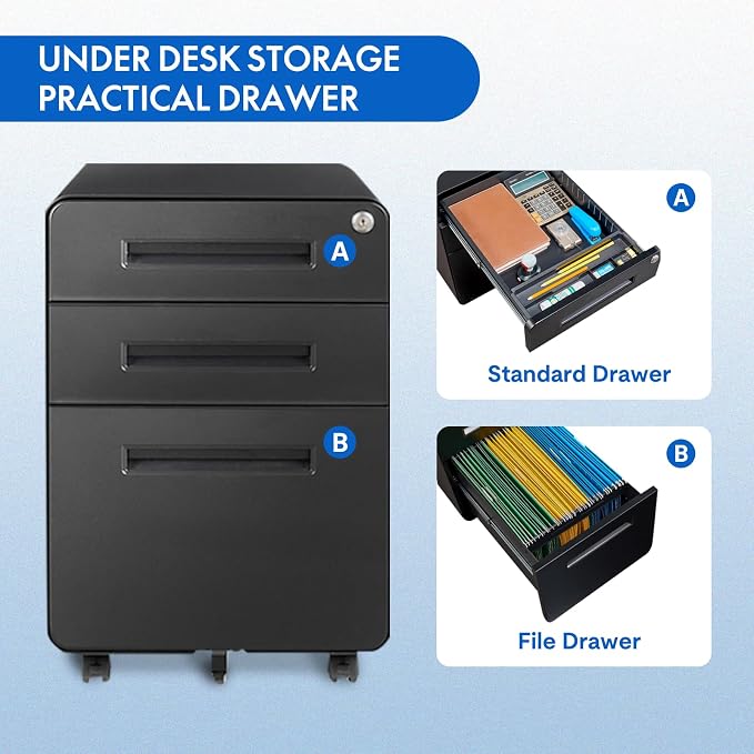 FLEXISPOT Metal File Cabinet for Home Office Mobile File Cabinet - Image 3