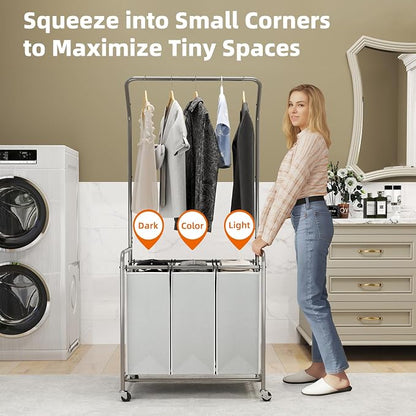 ROMOON Rolling Laundry Basket Organizer - Image 2