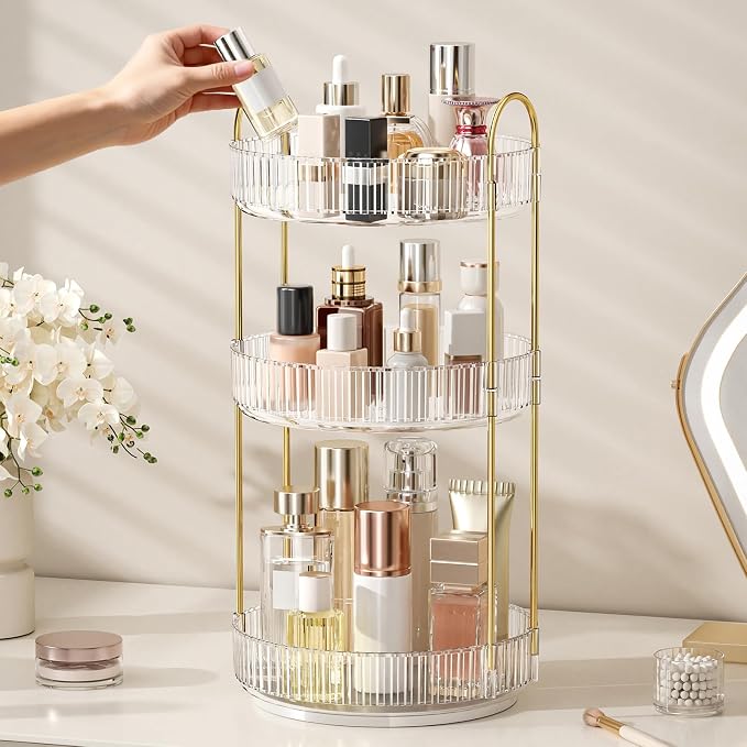 Oifecsie 360° Rotating Makeup Organizer, Large Capacity SkinCare Organizer - Image 4