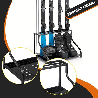 Ski Storage Rack Ski Holder Sturdy Multifunctional Lightweight Skiing Storage - Image 3