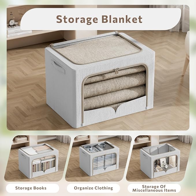 FHSQX 3 Pack Clothes Storage Bins - Image 3