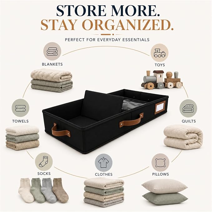 HOMELUX THEORY 2pc Under Bed Storage Containers, Bedroom Under the Bed Drawer - Image 8