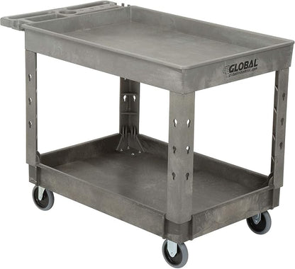 Global Industrial Plastic 2 Tray Shelf Service & Utility Cart, 44” x 25-1/2” by GlobalIndustrial