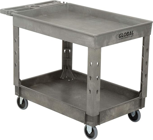 Global Industrial Plastic 2 Tray Shelf Service & Utility Cart, 44” x 25-1/2” by GlobalIndustrial