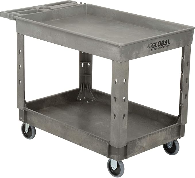 Global Industrial Plastic 2 Tray Shelf Service & Utility Cart, 44” x 25-1/2” - Image 7