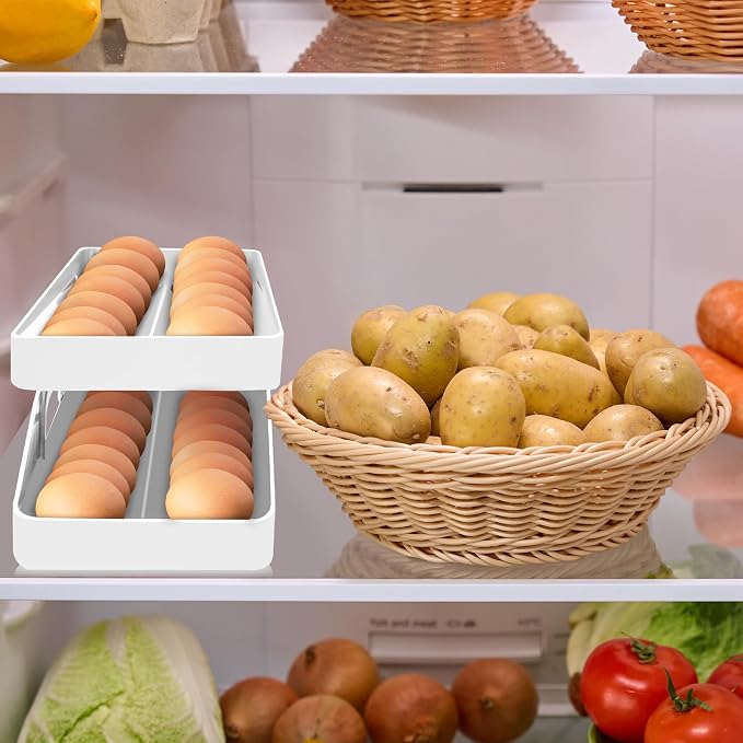 Egg Holder for Fridge Automatic Rolling Egg Dispenser for Refrigerator Kitchen - Image 6