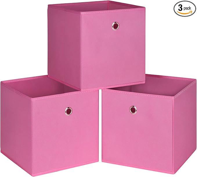 Foldable Storage Cubes Bins, 11 Inch Cloth Storage Cube Fabric Storage Box by NieEnjoy