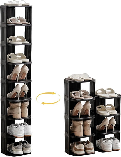 UFORU Vertical Shoe Rack, 9-Tier Plastic Stackable Storage Shelf by UFORU