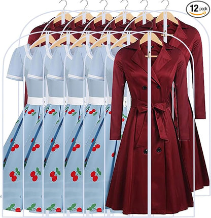 Garment Bags for Hanging Clothes 24'' x 48'' Coat Covers for Closet Foldable by UOUEHRA