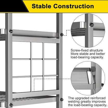 GIOTORENT 6-Wire Standing Storage Shelf, Metal Shelving Unit Pantry Rack - Image 7