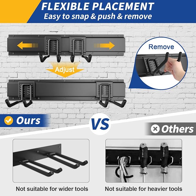 32 Inches Garage Storage, Garage Organization, Wall Mount Garden Tool Organizer - Image 3