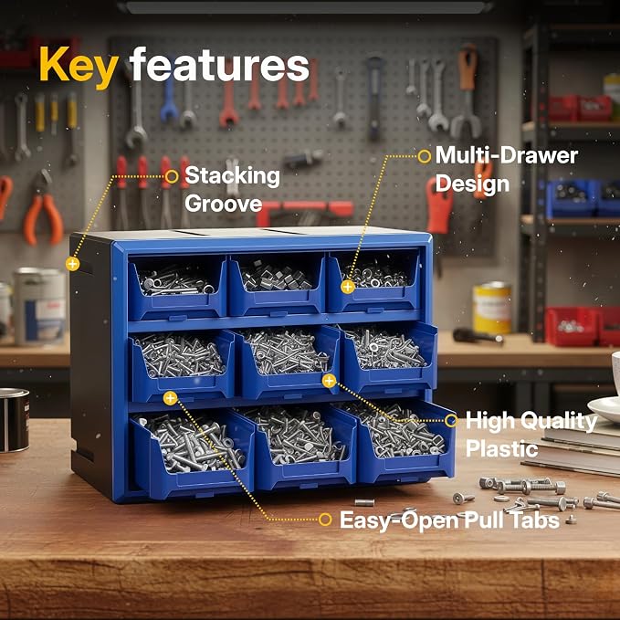 NORTHSKY 9-Drawer Plastic Drawer Storage Cabinet - Image 3