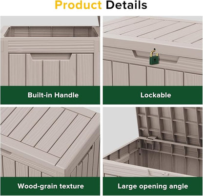 Vixzen 46 Gallon Deck Boxes Outdoor Waterproof, Lockable Storage Box - Image 3