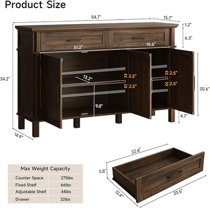 ONBRILL 55 Inch Buffet Cabinet - Image 2