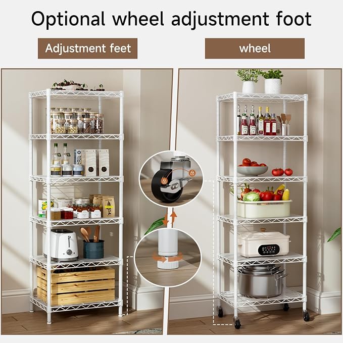 Golpart Small Shelves Storage Wire Metal Adjustable Shelf Unit - Image 5