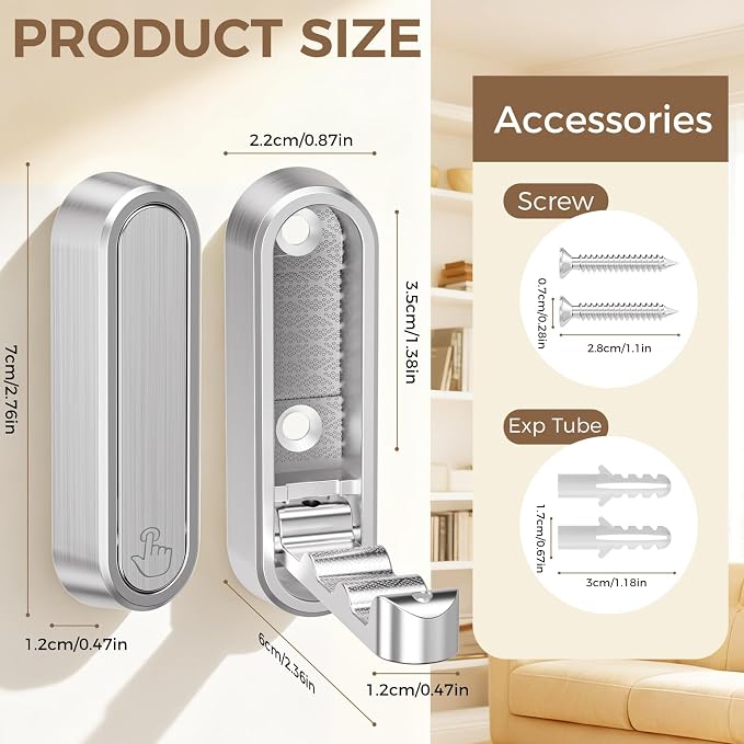 4-Pack Heavy Duty Zinc Alloy Folding Wall Hooks - Image 6