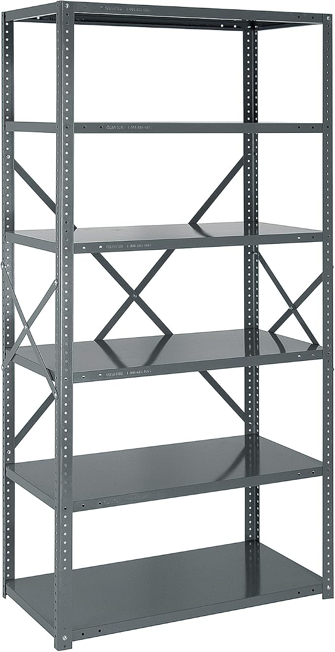 Quantum Storage Systems 75-1836-6 IRONMAN Solid Heavy Duty 6 Shelves 75" H x by QuantumStorageSystems