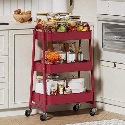 NEWBULIG 3-Tier Metal Rolling Cart - Image 9