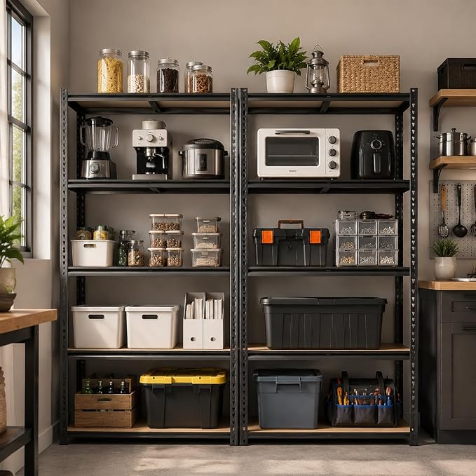 60" H Heavy Duty Storage Shelves, 2400LBS Capacity Metal Shelving Unit - Image 2