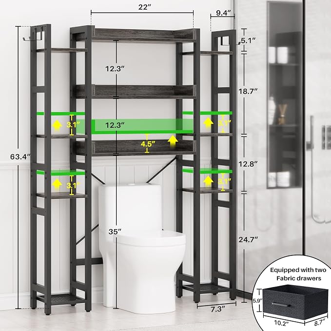 Over The Toilet Storage with 2 Drawers - Image 3