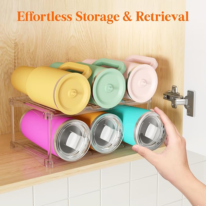 Lifewit Stackable Water Bottle Storage Organizer, Tumbler Cup Organizer - Image 5