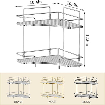 Seoneiro 2 Tier Corner Bathroom Counter Organizer, Cosmetic Skincare Organizer - Image 2